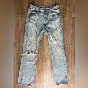 Zara women’s light blue ripped jean